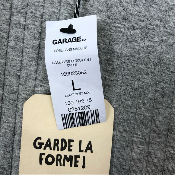 NWT Garage Sleeveless Ribbed Cut Out Dress Sz L - Picture 5 of 9